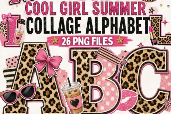 Download Cool Girl Summer Collage Alphabet PNG - Cool Collection