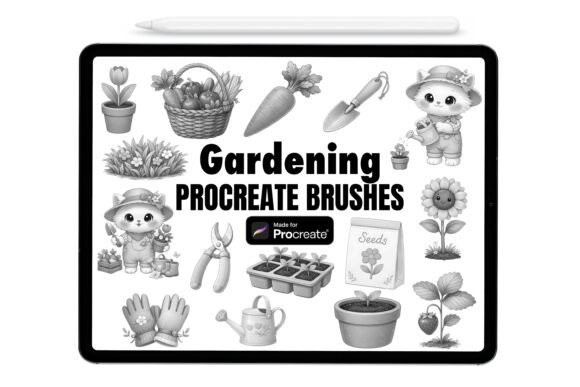 Download Cute Gardening Procreate Brushes - Procreate Collection