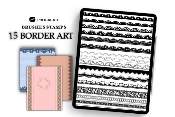 Download Border Art,Procreate Lace Stamp ,15 Lace - Procreate Collection